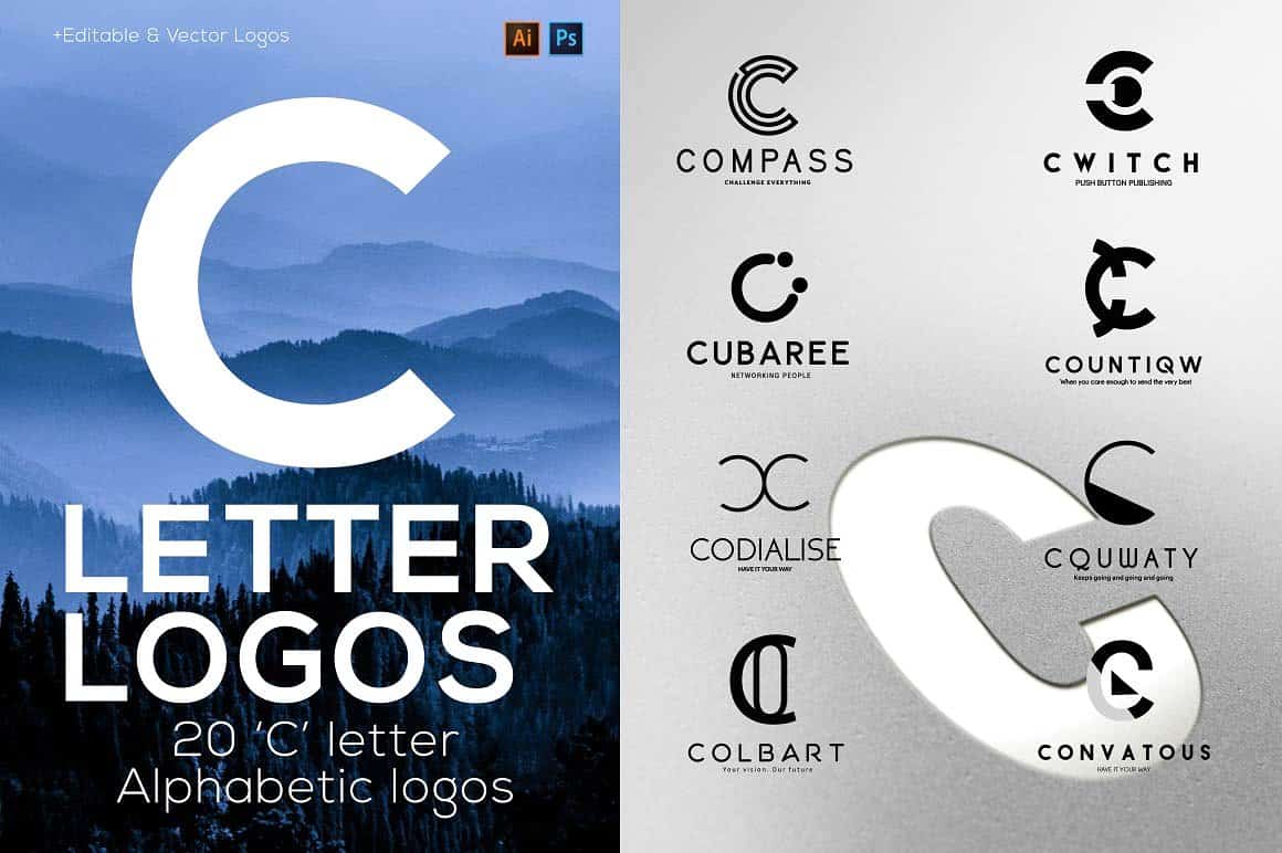 C Letter Alphabetic Logos