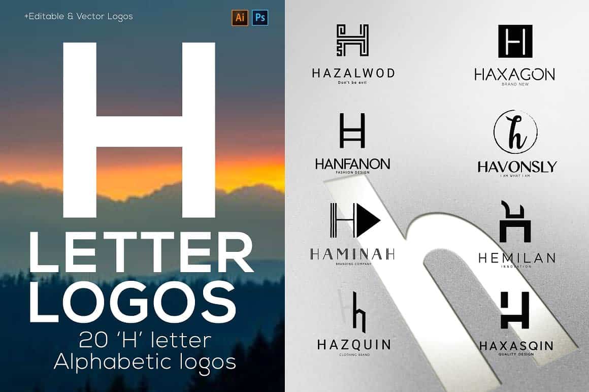 H Letter Alphabetic Logos