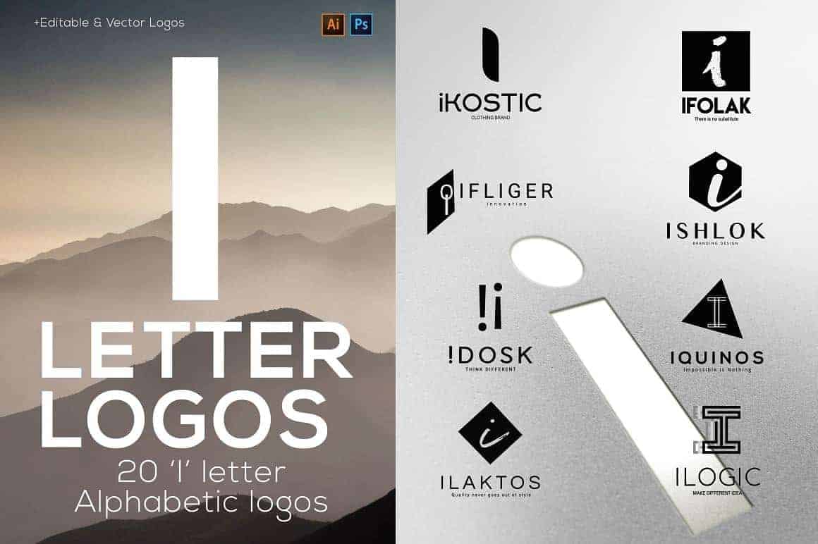 I Letter Alphabetic Logos