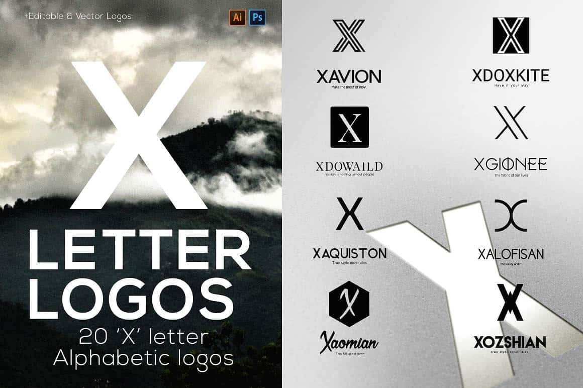 X Letter Alphabetic Logos